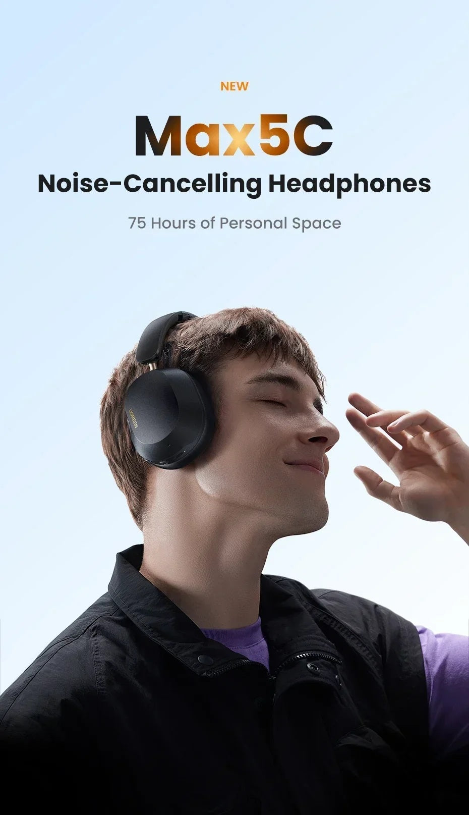 UGREEN HiTune Max5c Headphones | Hybrid Active Noise Cancellation Headphone