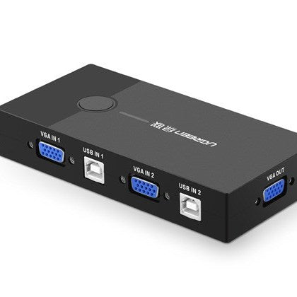 Ugreen KVM Black Switch with 2 Ports USB