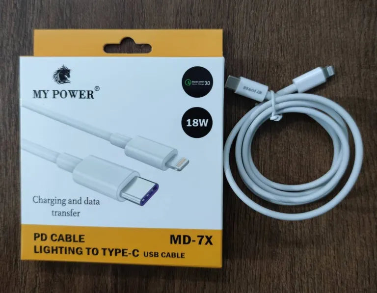 MD7X PD Flash Charging USB-C to Lightning Cable My Power