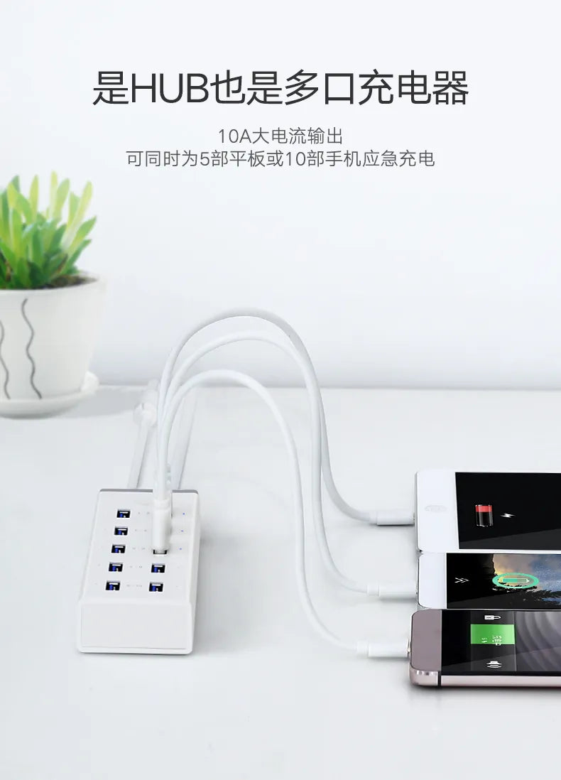 UGREEN USB 3.0 Charging Hub 10 Port (White)