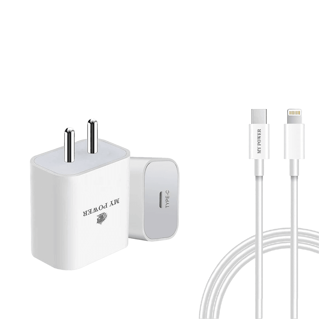20W PD Adaptor - Type C Output Charger, Indian Round Pin My Power