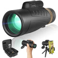 12×50 Monocular Telescope 23mm Large Eyepiece With Smartphone Adapter Tripod