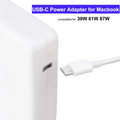 30W 61W 87W USB-C Laptop Power Adapter for Macbook Pro Air Adapter Type-C Macbook Charger for Latest Macbook 13″ 15″ USB-C Cable