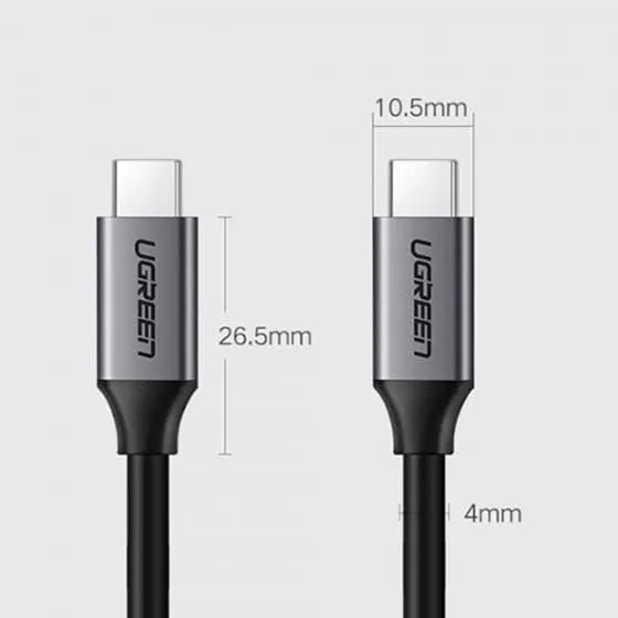 UGREEN US161/50751 USB 3.1 Gen 1 Type-C Male to Male 60W PD Fast Charge & 5Gbps Data Cable 1.5m