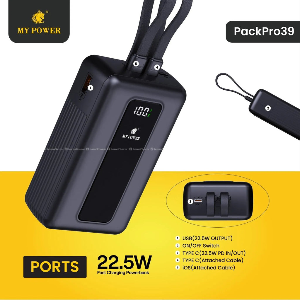 Mypower 30000mah Fast Charging Power Bank packpro39