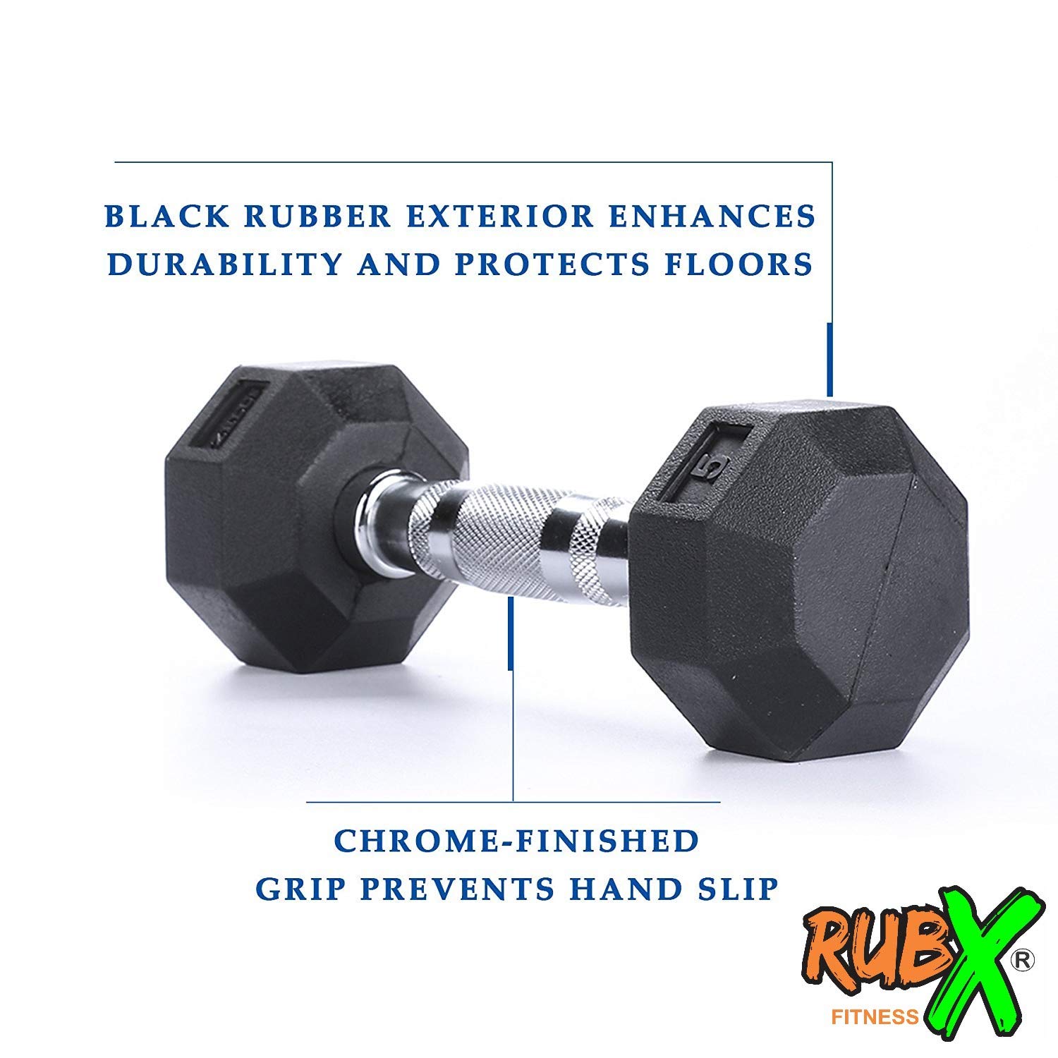 Rubber Hex Dumbbells (Pair)