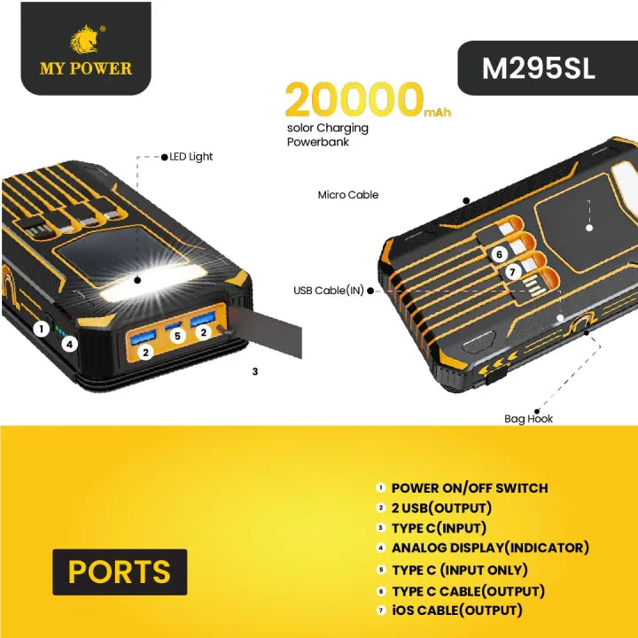 My Power MyPower M295SL 20000mAh Solar Powerbank