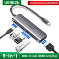 5 in1 USB-C To HDMI+3*USB 3.0 A+PD Power Converter