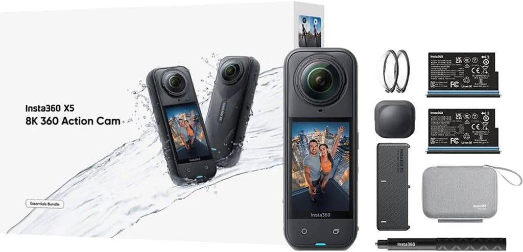 Insta360 X5 Essentials Bundle – 8K Waterproof 360 Action Camera Essential Bundle