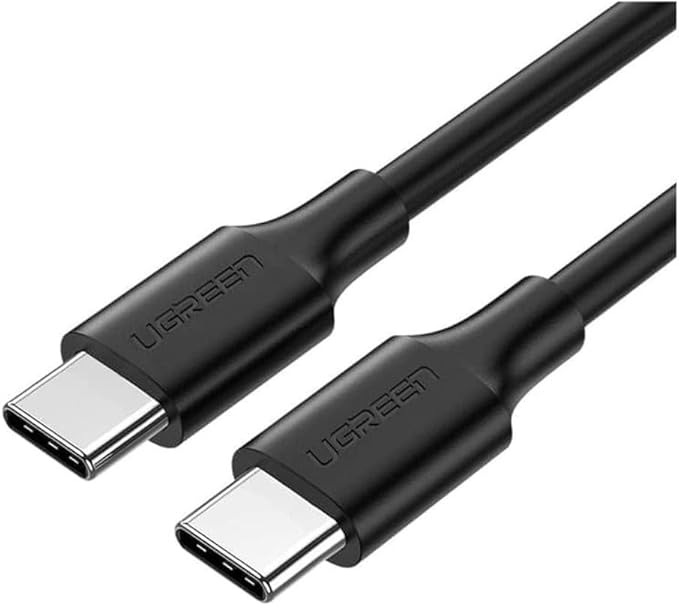 Ugreen 60W US286-60788 USB 2.0 Type C TO Type C Cable 3A Fast Charging Cable TPE 1M Black
