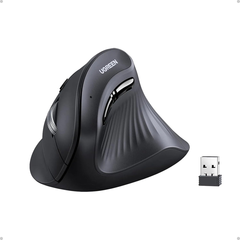 UGREEN Ergonomic Vertical Wireless Mouse, 2.4G/BT, DPI 1000/1600/2000/4000, 5 buttons | MU008 |