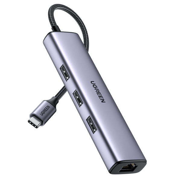 UGREEN USB-C to 3×USB3.0 Hub+RJ45 (1000M) Ethernet Adapter