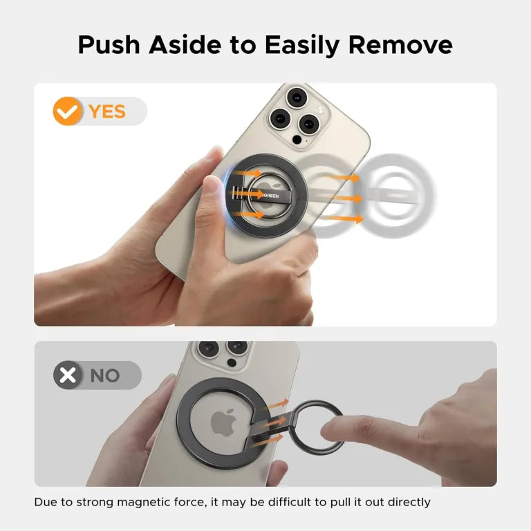 UGREEN Magnetic Phone Grip for MagSafe Phone Holder, Universal Strong Magnetic Ring Phone Stand