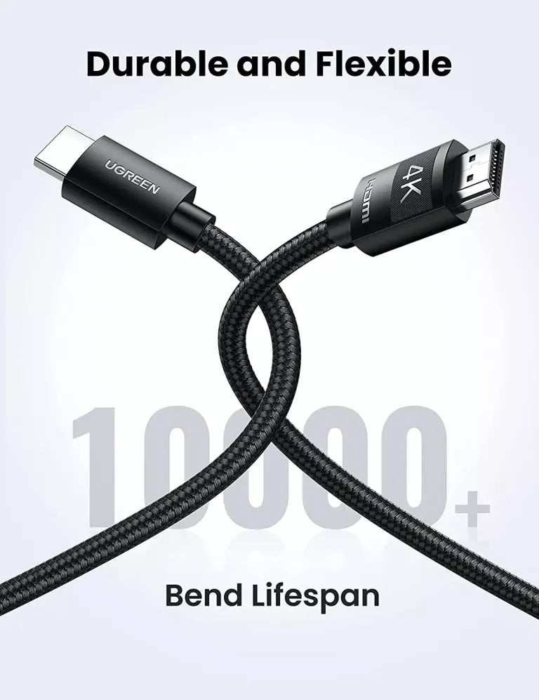 UGREEN 4K HDMI Cable High Speed HDMI Cord Nylon Braided 18Gbps with Ethernet Support 4K 60HZ HDR ARC Compatible – 40104 – 10m – 30 feet