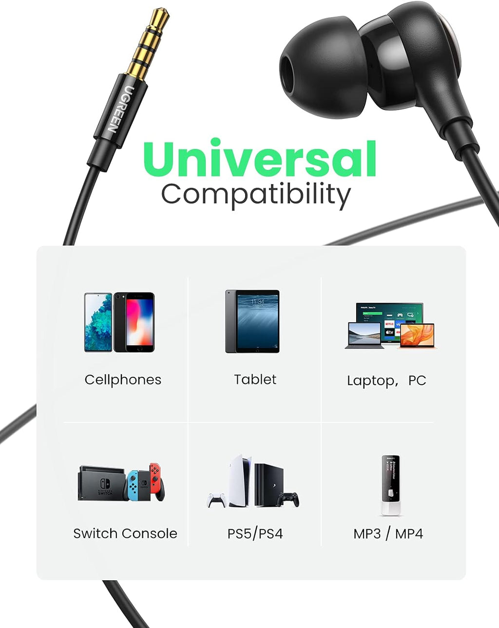 UGREEN 3.5mm Earphones |30637