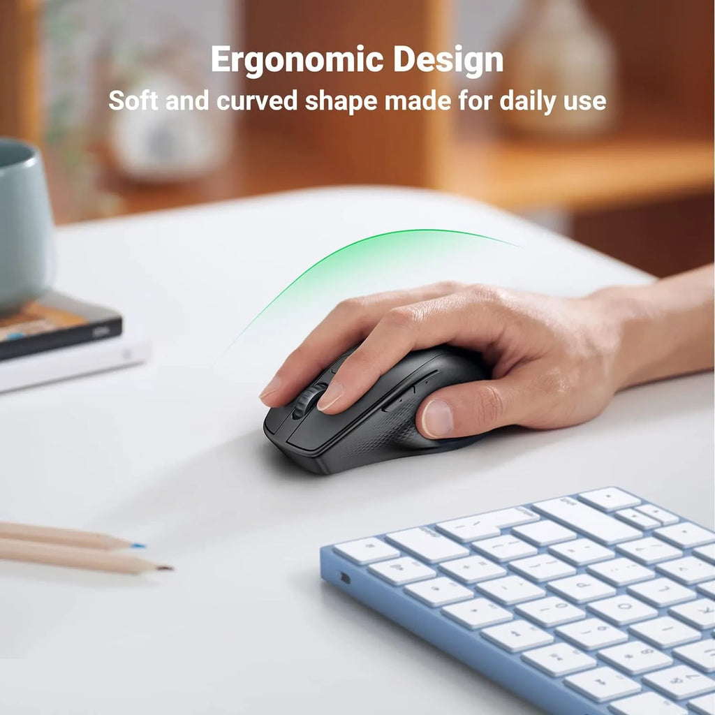Ugreen Ergonomic Contoured-Shape Design Wireless + Bluetooth Mouse