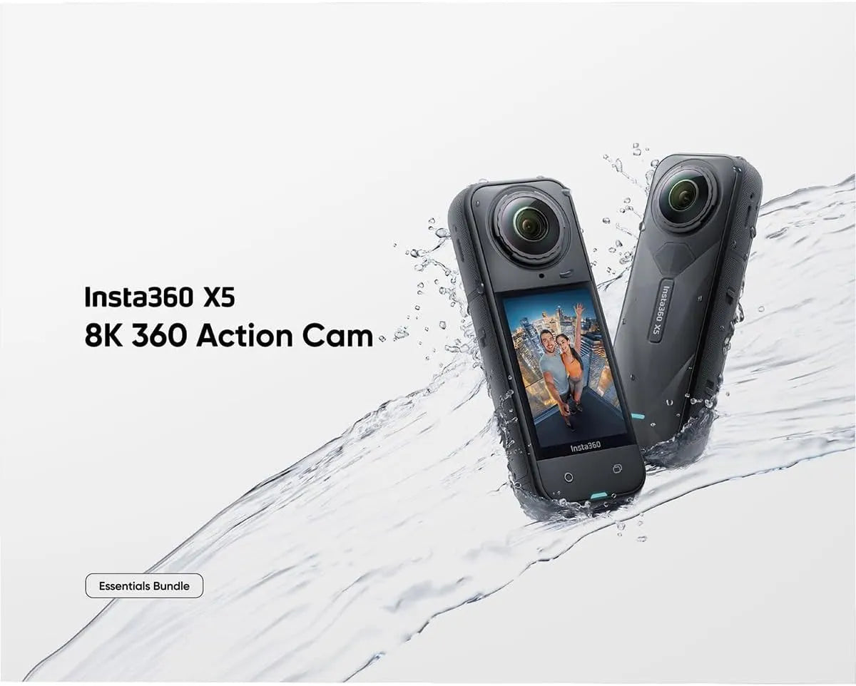 Insta360 X5 Essentials Bundle – 8K Waterproof 360 Action Camera Essential Bundle