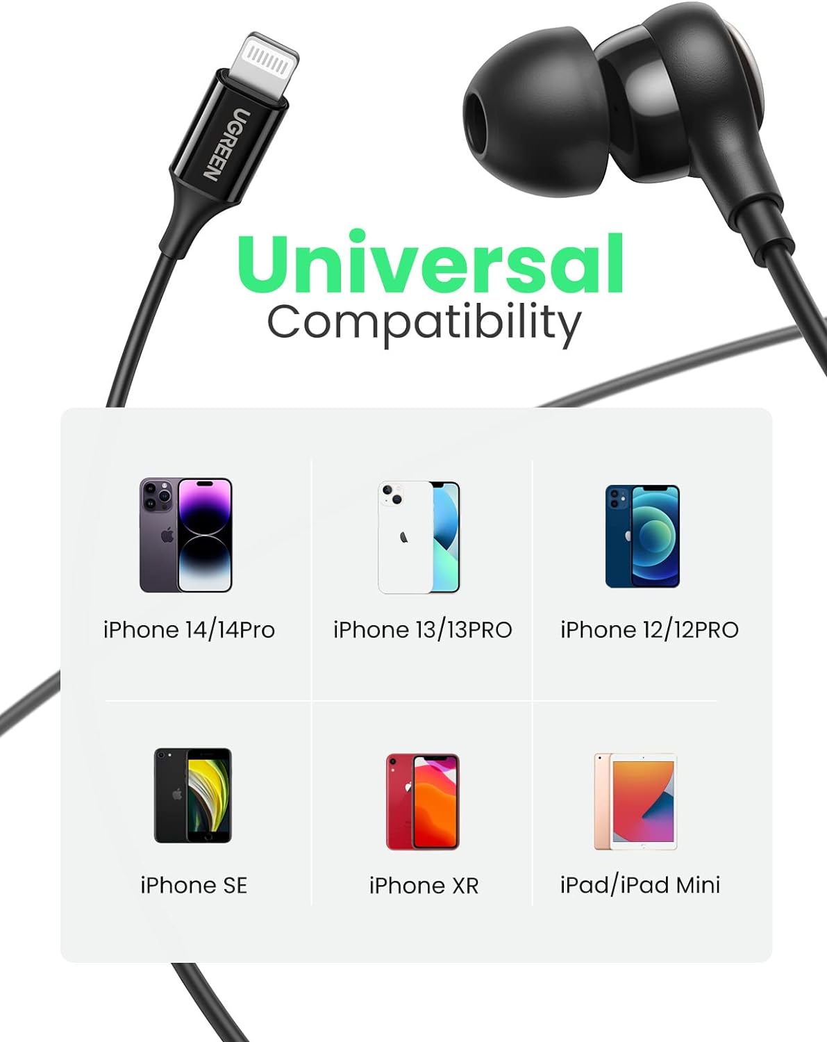 UGREEN Apple MFi Earphone | 80655