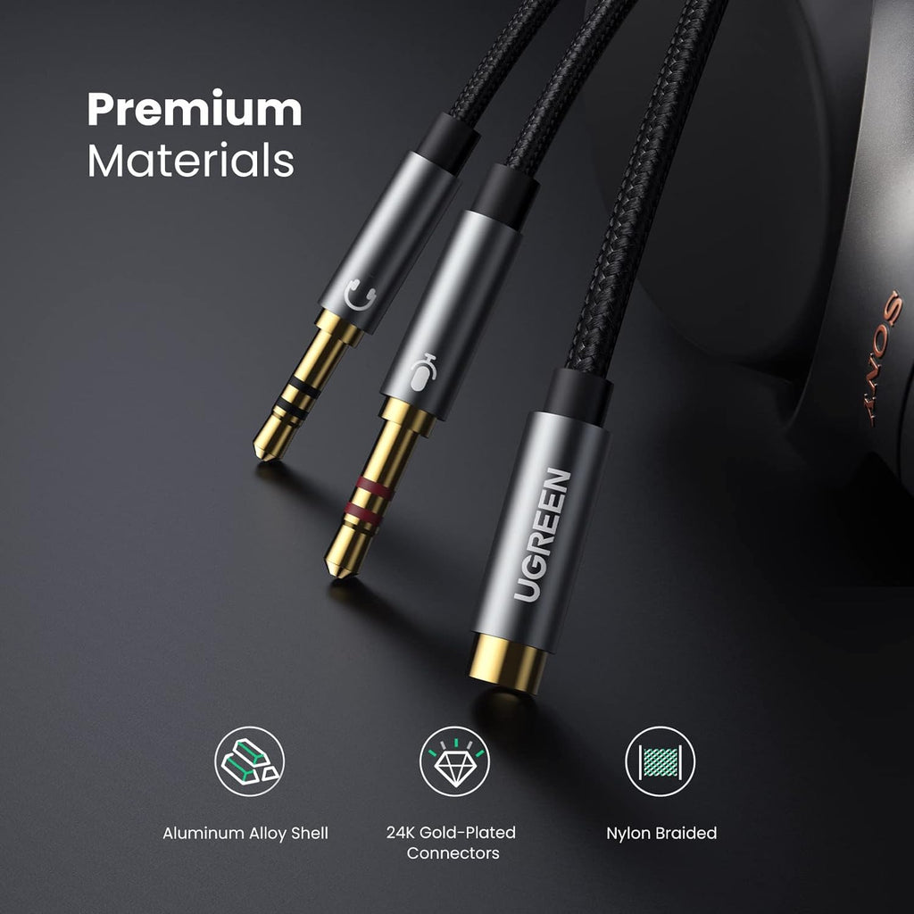 UGREEN-AV140 3.5mm Female To 2 Male Audio Cable |20899