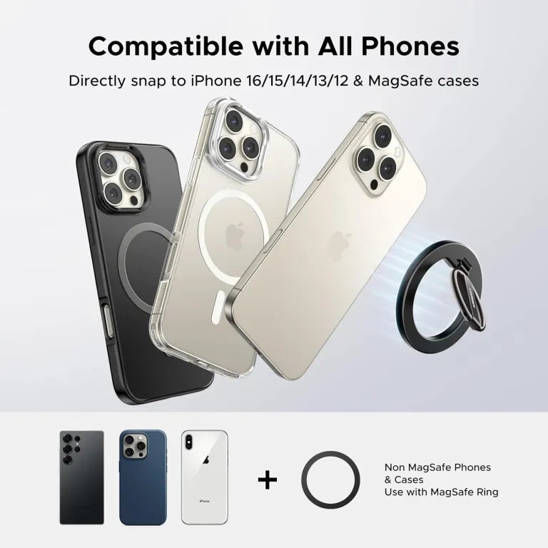 UGREEN Magnetic Phone Grip for MagSafe Phone Holder, Universal Strong Magnetic Ring Phone Stand