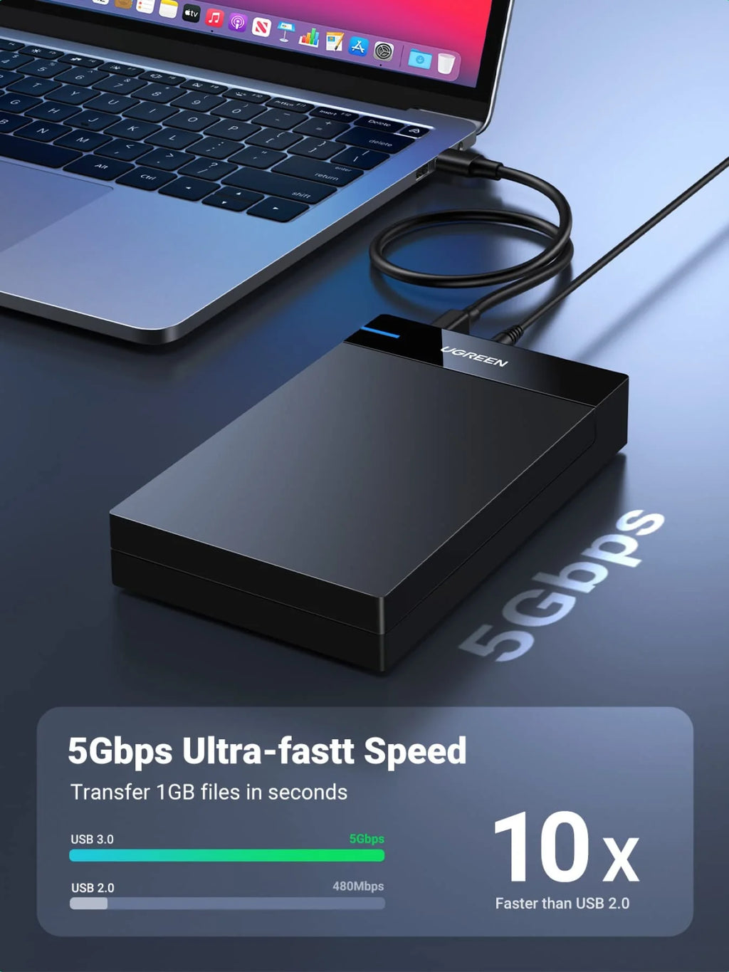 UGREEN 3.5" Hard Drive Enclosure USB 3.0 to SATA III Adapter | 50423