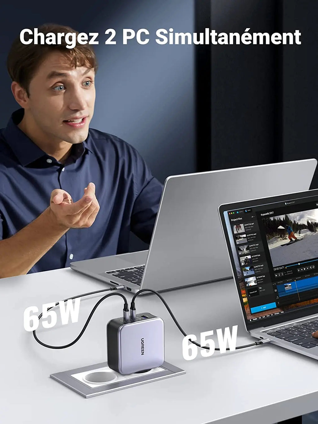 UGREEN 140W Nexode(EU) 3-Port USB C GaN II Charger Support PD 3.1 USB C Power Supply, GaN Tech Compatible