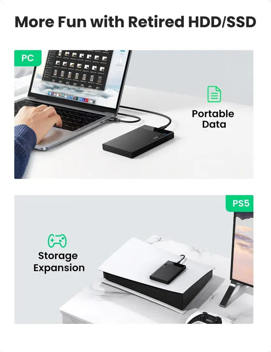 UGREEN USB 3.0 TO 2.5-INCH SATA EXTERNAL HARD DRIVE ENCLOSURE