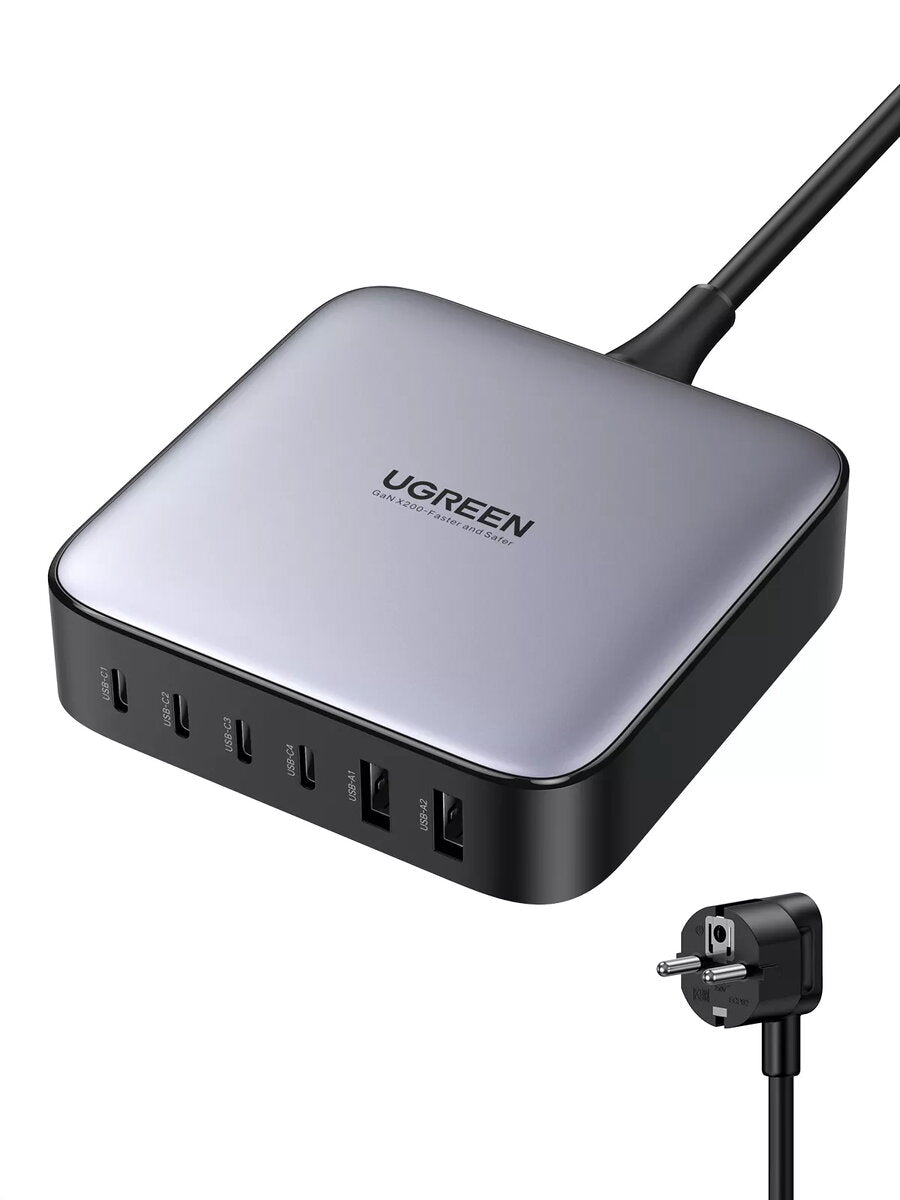 Ugreen Nexode 200W GaN Desktop USB-C USB-A desktop charger 6port | 40914