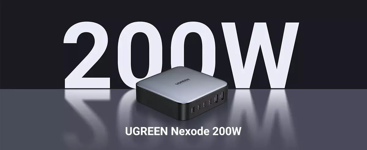Ugreen Nexode 200W GaN Desktop USB-C USB-A desktop charger 6port | 40914