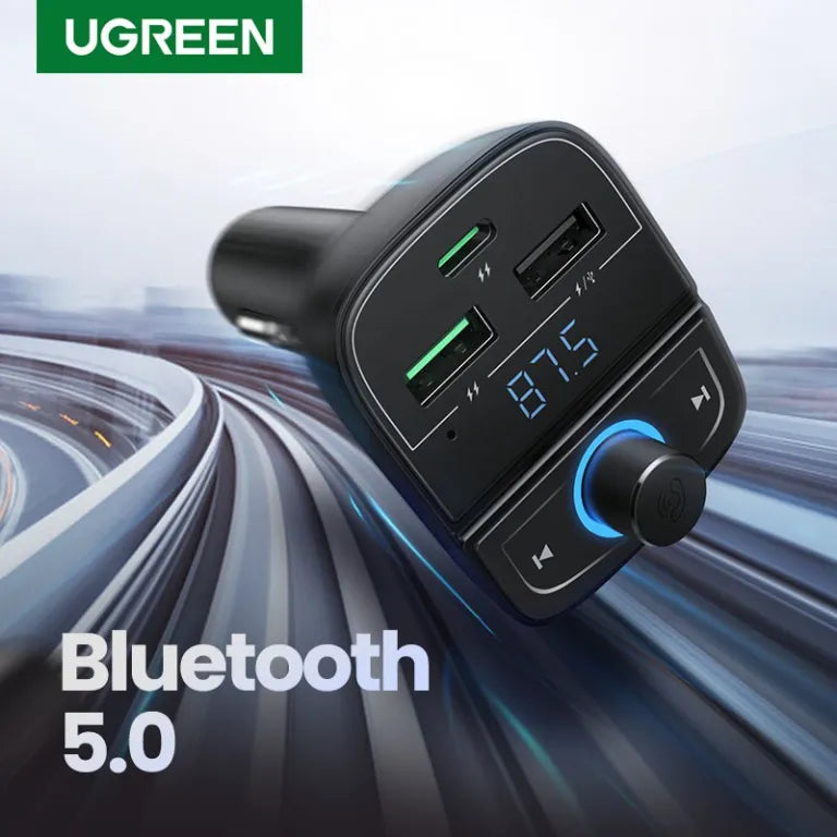 Ugreen FM&Bluetooth Transmitter&Car Charger + TF Slot