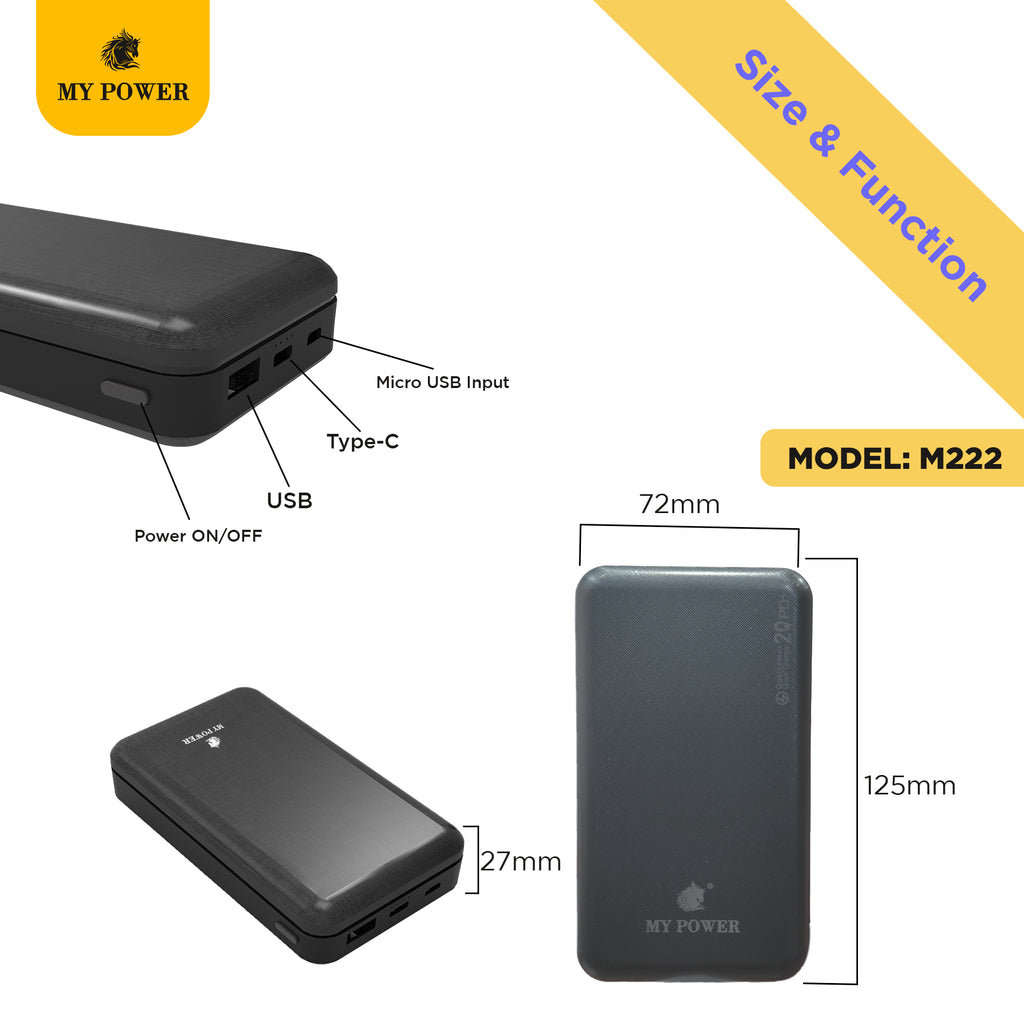 MY POWER M222 20000mAh PD Powerbank