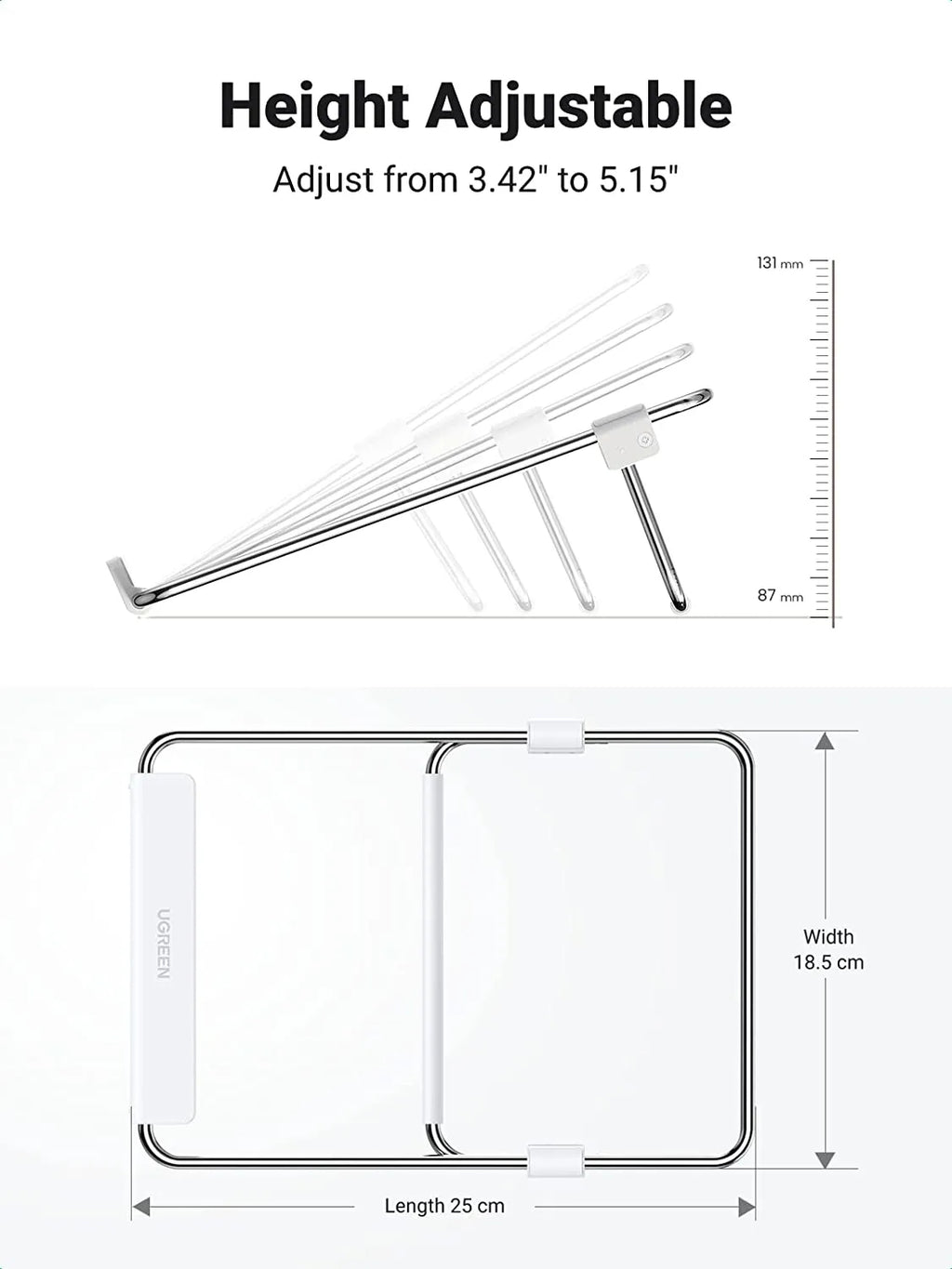 UGREEN Laptop Stand for Desk Adjustable Portable Laptop Riser Holder Notebook Macbook Computer Stand