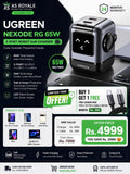 UGREEN 65W Robot Nexode 3-Port Robot GaN Charger for MacBook Pro, iPhone 15 Series, Galaxy S24/S23, Pixel