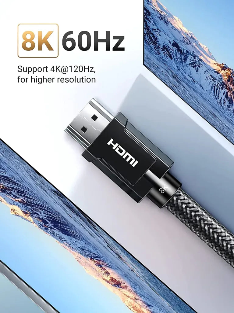 Ugreen HDMI v2.1 8Κ@60Hz, eARC, 48Gbps, HDR, Cable. Nylon Braiding