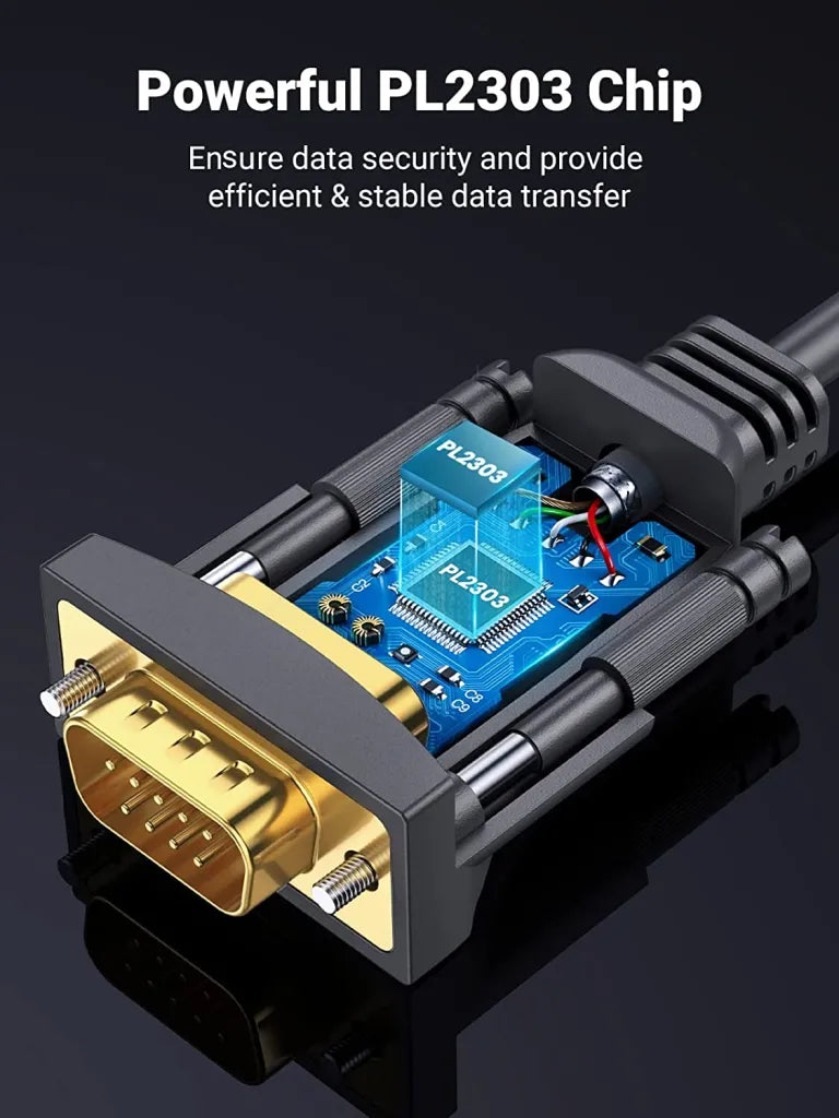 UGREEN USB to RS232 Adapter Serial Cable DB9 Male 9 Pin with PL2303 Chipset RS-232 Converter Cable