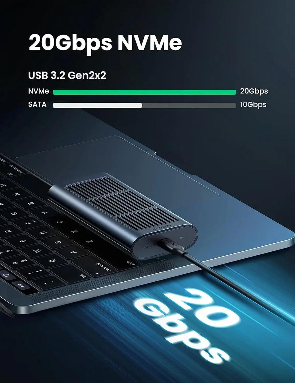 UGREEN USB-C to M.2 NVMe Hard Drive Enclosure 20GB | 80554
