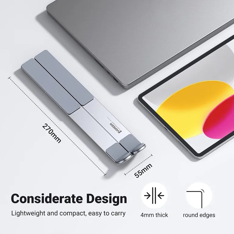 UGREEN Laptop Stand for Desk Adjustable, MacBook Stand, Portable Aluminium Laptop Riser for Desk