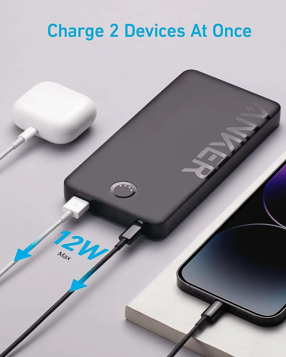 Anker 10000 mAh PD Power Bank, PowerCore (Series 3), Fast Charging PowerIQ (PIQ) Technology, USB-C Input/Output