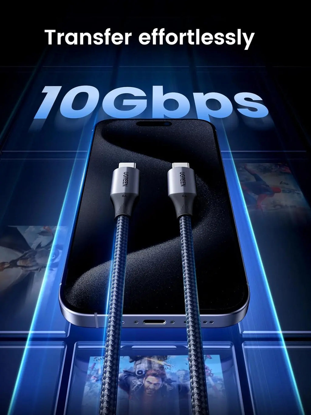 UGREEN 240W USB-C to USB-C Gen 2 10Gbps Charging Cable (1m)| 80150