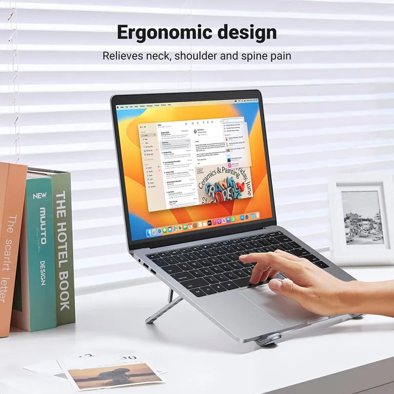 UGREEN Laptop Stand for Desk Adjustable, MacBook Stand, Portable Aluminium Laptop Riser for Desk