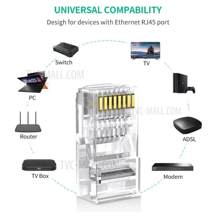 UGREEN Cat6 RJ45 Unshielding Network Crystal head – 100pcs