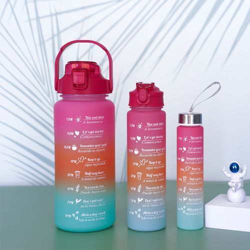 3in 1Water Bottles Lock Feature & Top Lid with Times Drink for Office/Home/Sports/outdoor