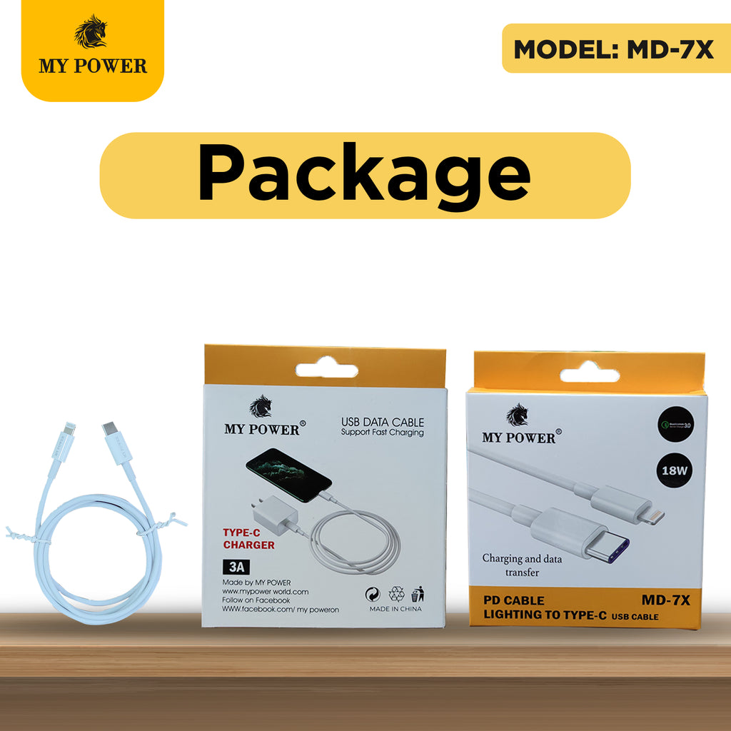 MD7X PD Flash Charging USB-C to Lightning Cable My Power