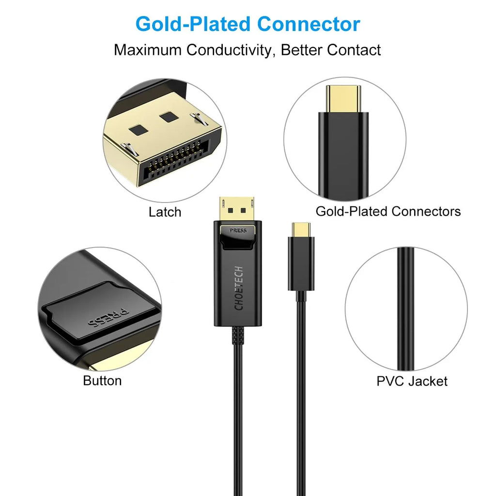 CHOETECH USB C To Display Port Adapter XCP-1801 With 6 Month Warranty