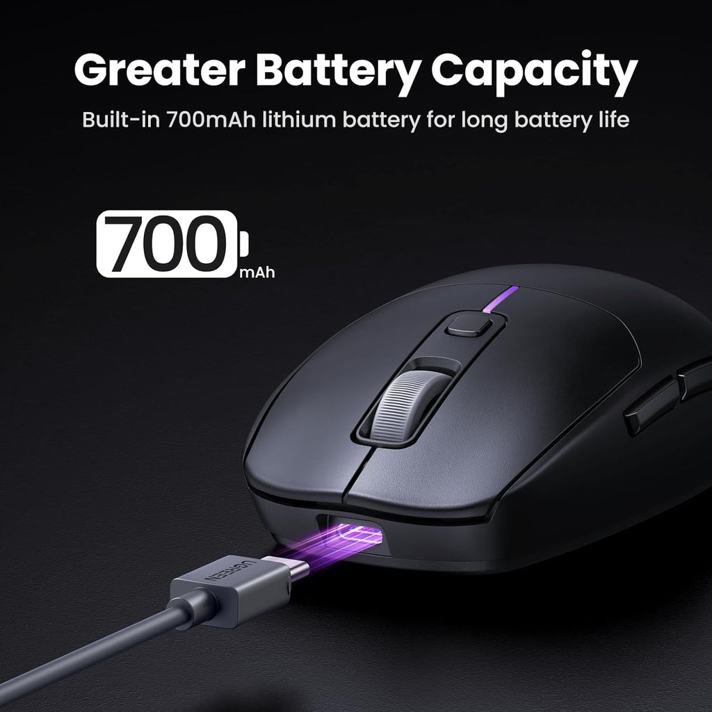 UGREEN Bluetooth Mouse Gaming | USB/BT/2.4GHz Lightweight Wireless Gaming Mouse | 90539