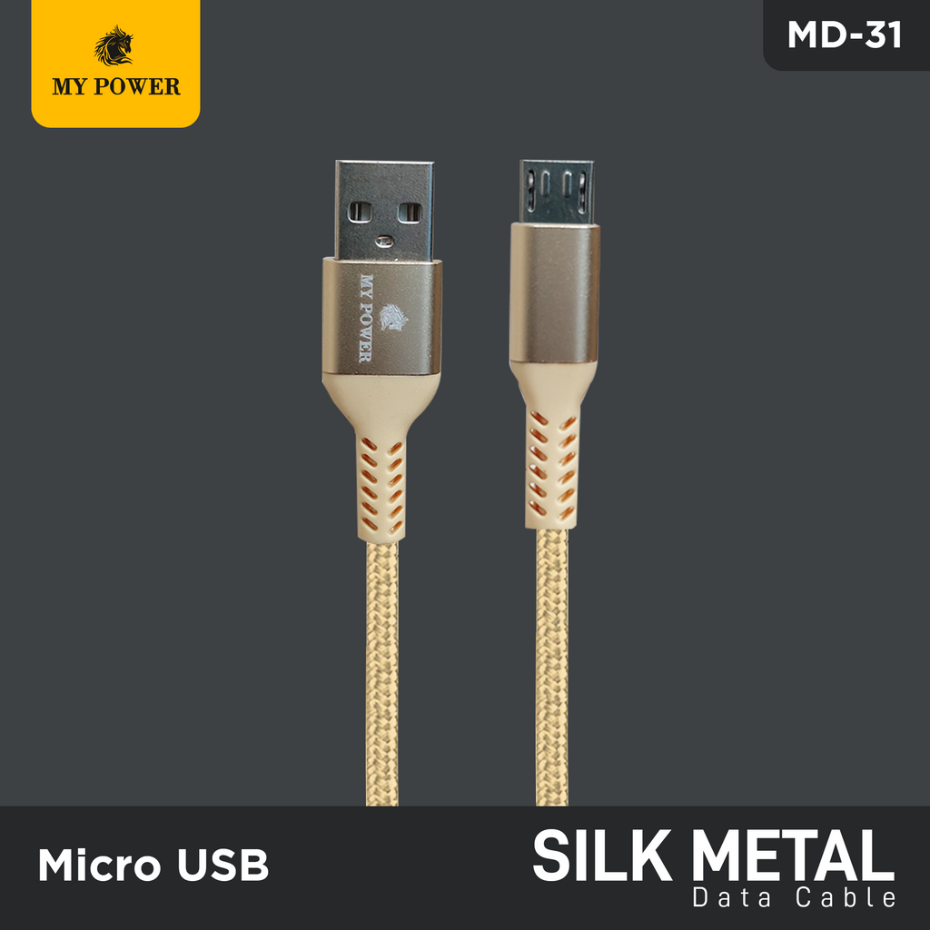 MD-31 Silk Metal Micro USB Data Cable My Power