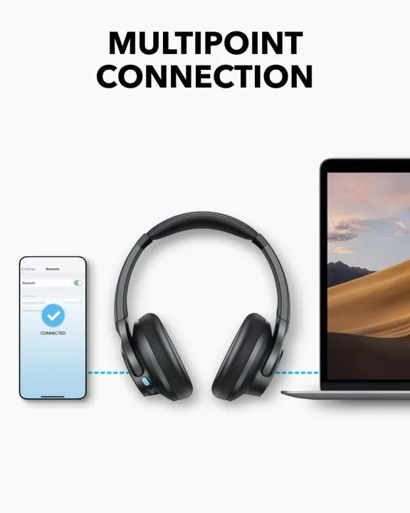 Soundcore by Anker Q11i Wireless Over-Ear Bluetooth Headphones, Deep Bass, 60H, Hi-Res Audio, Multipoint Connection