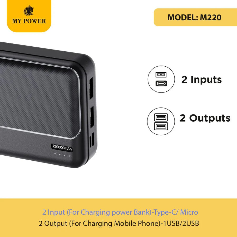 MY POWER M220 20000mAh Power Bank