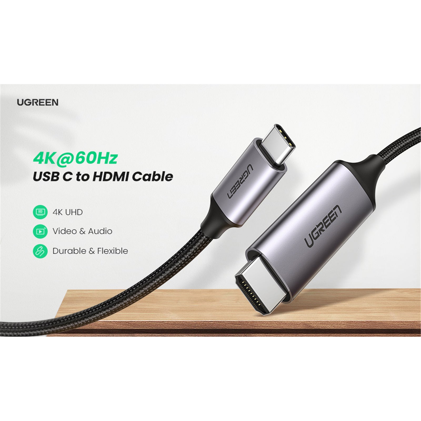 UGREEN USB-C to HDMI Cable (Male to Male) | Aluminum Shell, 1.5 Meter| 50570