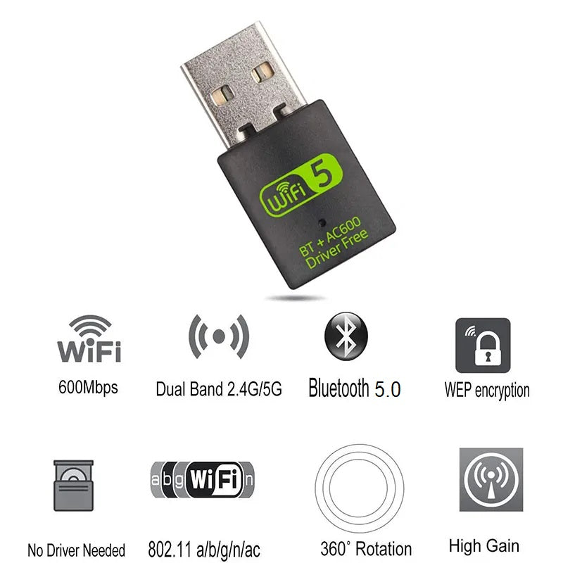Next Bw-18 5g Dual band Wifi Dongle & Bluetooth 2 in 1 Adapter